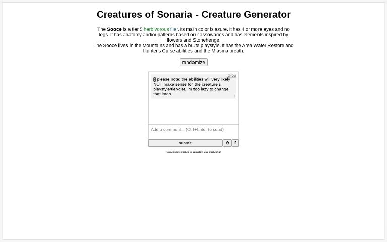 Creatures of Sonaria - Creature Generator