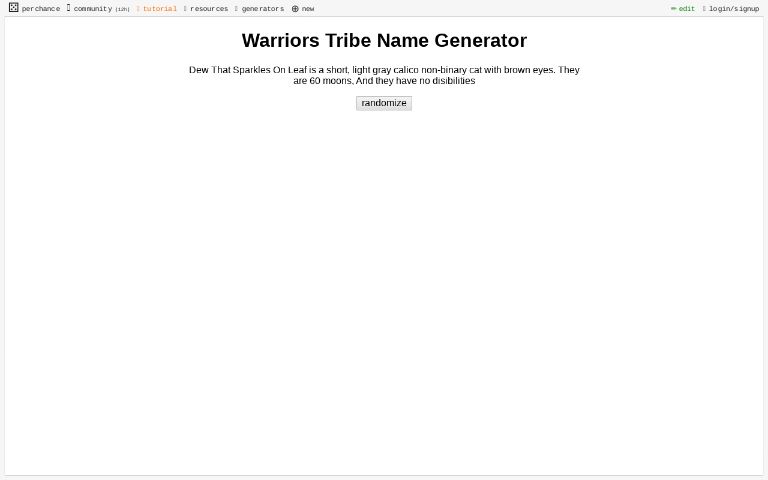 Warriors Tribe Name Generator ― Perchance