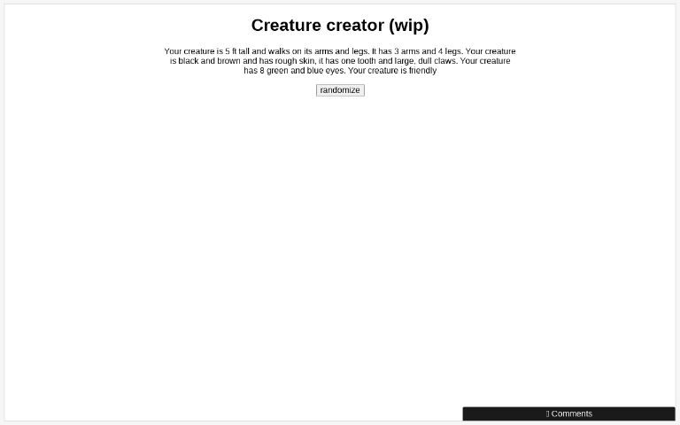 Creature creator ― Perchance Generator