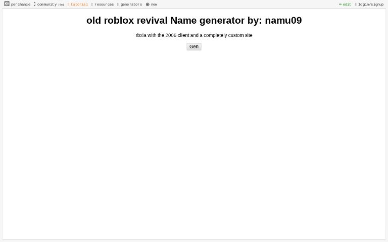 old roblox revival Name generator by: namu09
