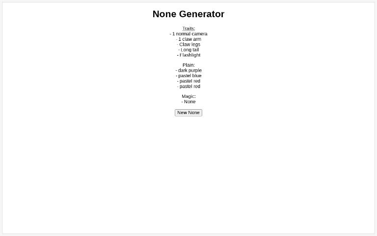 None Generator