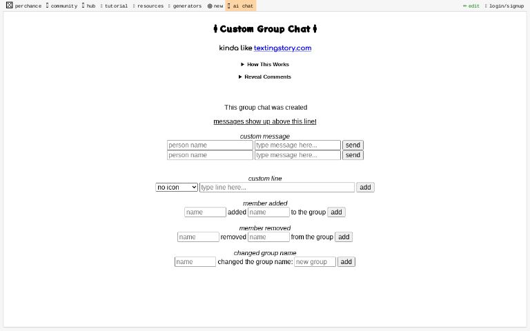 text message group chat generator