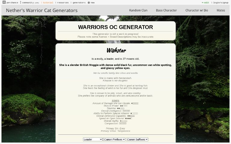 WARRIORS OC GENERATOR