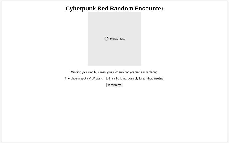 Cyberpunk Red Random Encounter ― Perchance Generator
