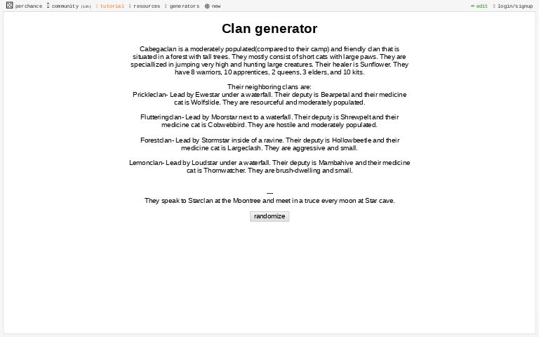 Clan generator