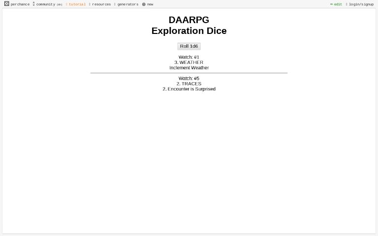 DAARPGExploration Dice ― Perchance Generator