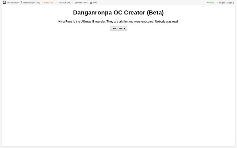 Danganronpa OC Creator (Beta) ― Perchance Generator