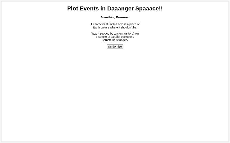 plot-events-in-daaanger-spaaace-perchance-generator