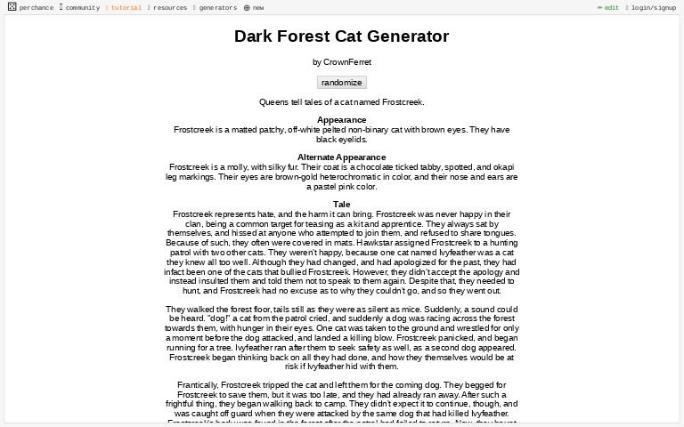 Unique Warrior Cat Name Generator ― Perchance