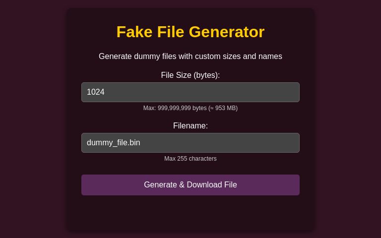 Fake File Generator