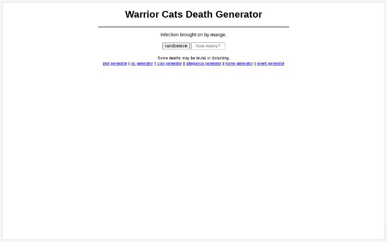 Warrior Cats Death Generator