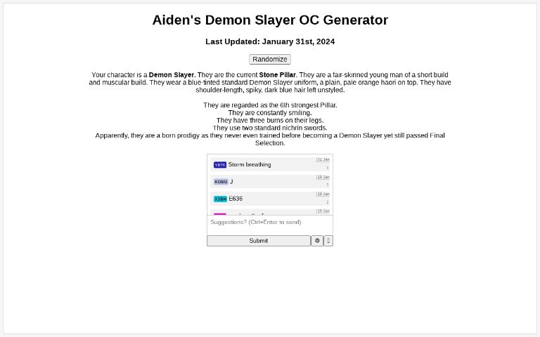 Female Demon Slayer Name Generator