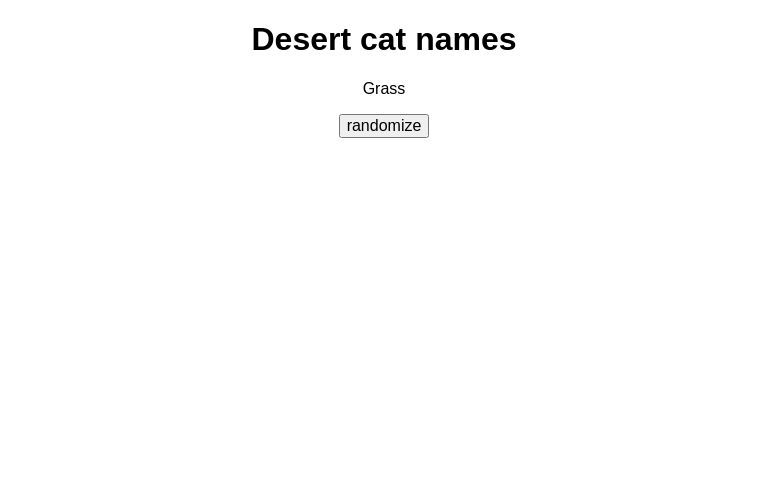 Desert cat names ― Perchance Generator