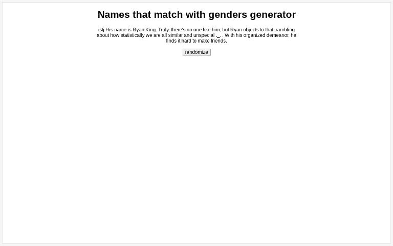 Names that match with genders generator