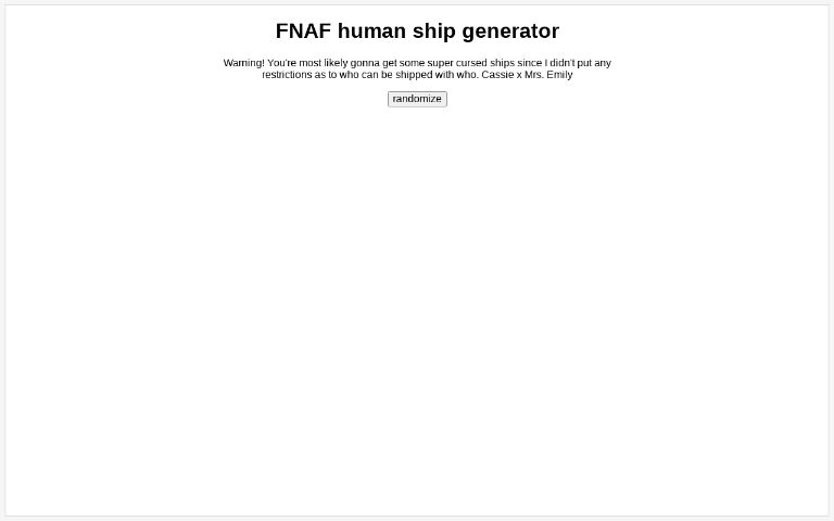 FNAF human ship generator