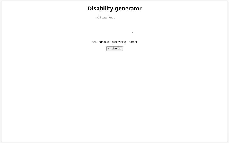 Disability generator