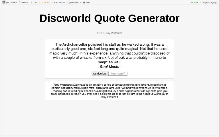 Discworld Quote Generator ― Perchance