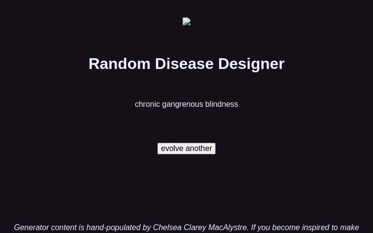 Random Disease Designer ― Perchance Generator