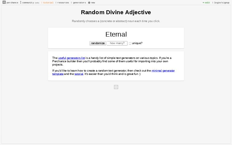 random-divine-adjective-perchance-generator