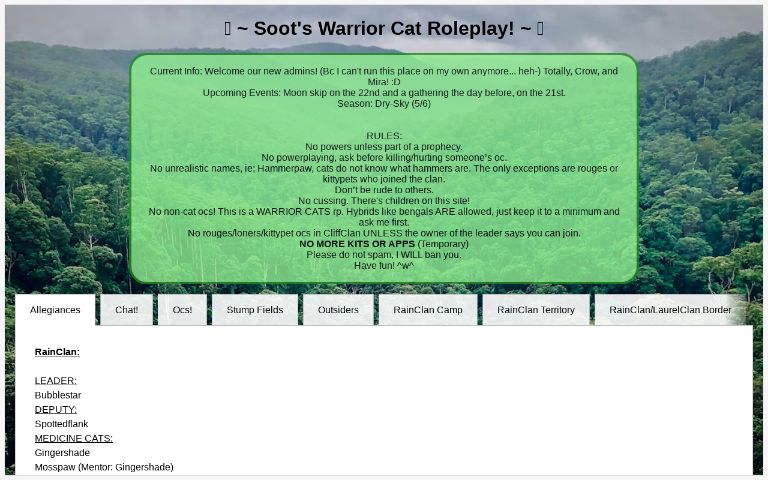  Soot s Warrior Cat Roleplay Perchance Generator