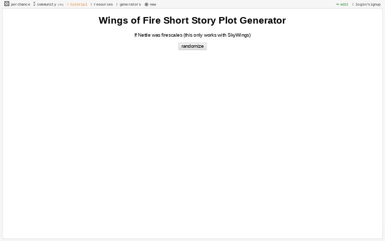 Wings of fire short story plot generator 