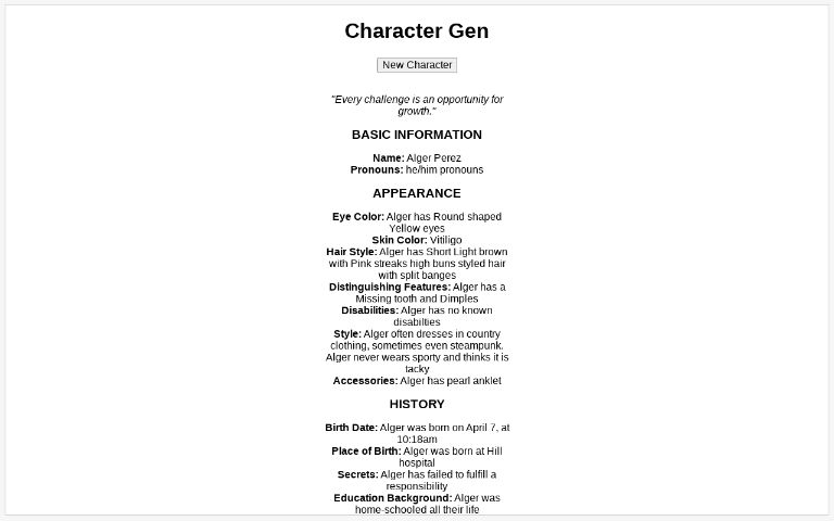 Character Gen