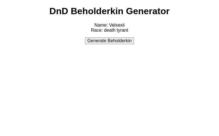 DnD Beholderkin Generator