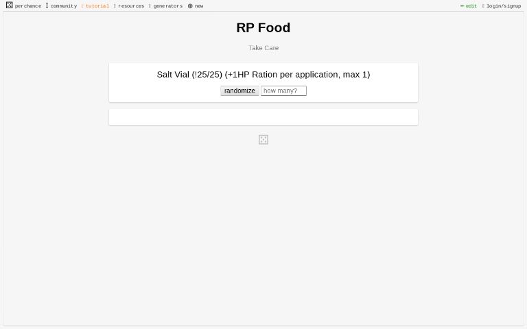 RP Food ― Perchance Generator