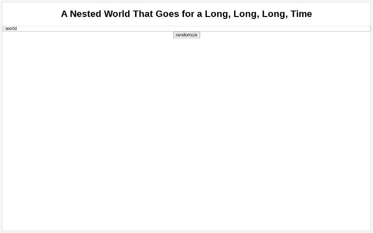 A Nested World That Goes for a Long, Long, Long, Time ― Perchance Generator