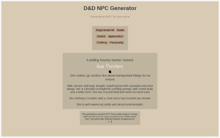 DND NPC ― Perchance