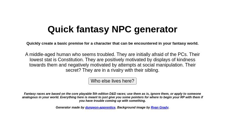 DND NPC Generator ― Perchance
