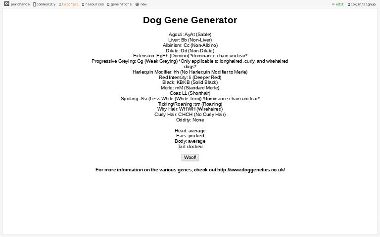 Dog Gene Generator