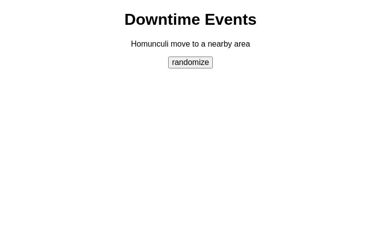 Downtime Events ― Perchance Generator