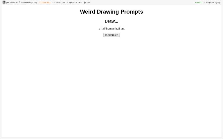 Weird Drawing Prompts ― Perchance Generator