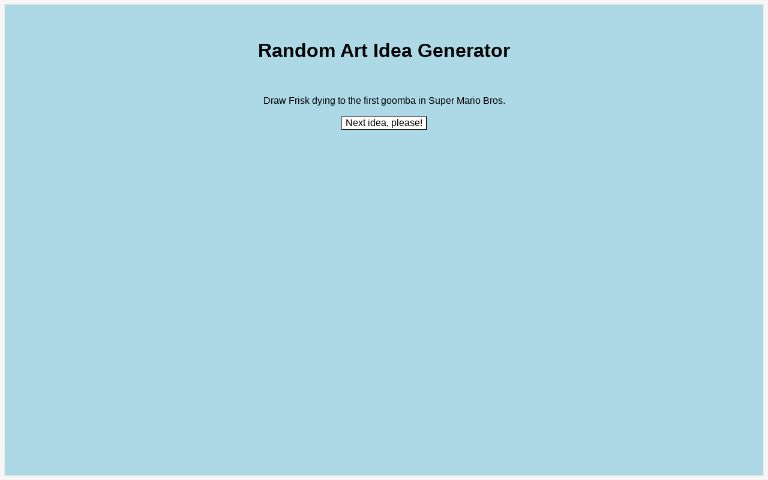 Random Art Idea Generator i guess ― Perchance