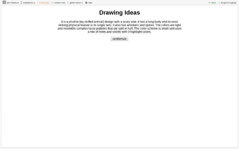 Drawing Ideas ― Perchance Generator