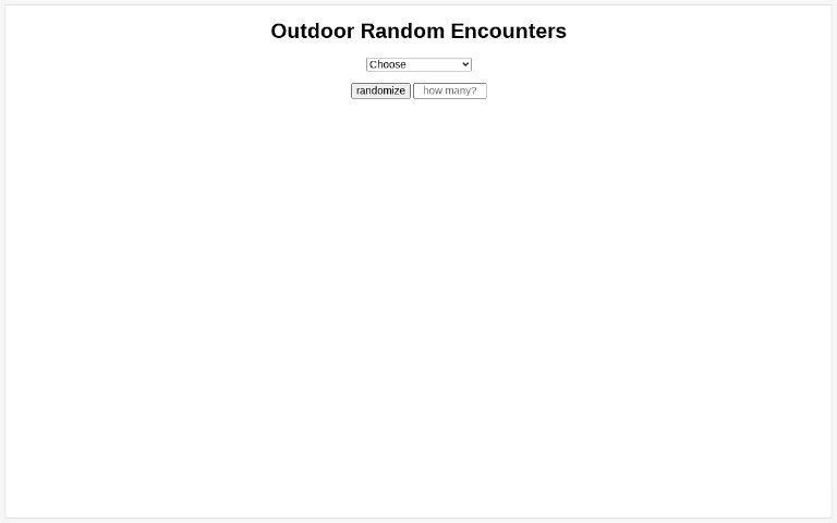 Outdoor Random Encounters ― Perchance Generator