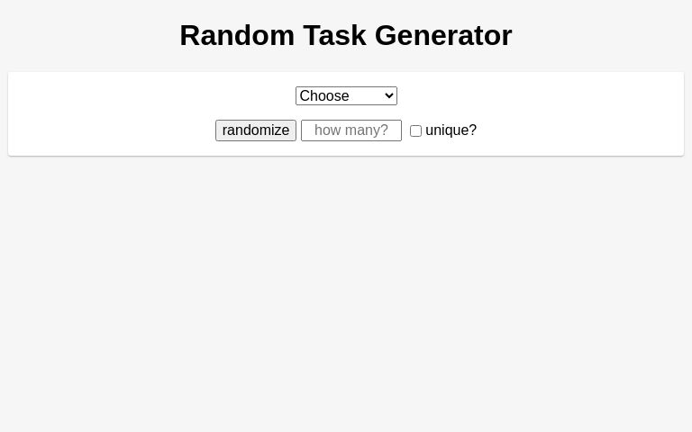 Random Task Generator ― Perchance