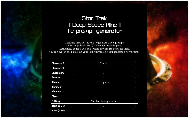 Star Trek:🌌 Deep Space Nine 🌌fic prompt generator