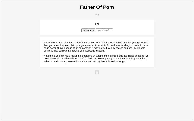Father Of Porn ― Perchance Generator