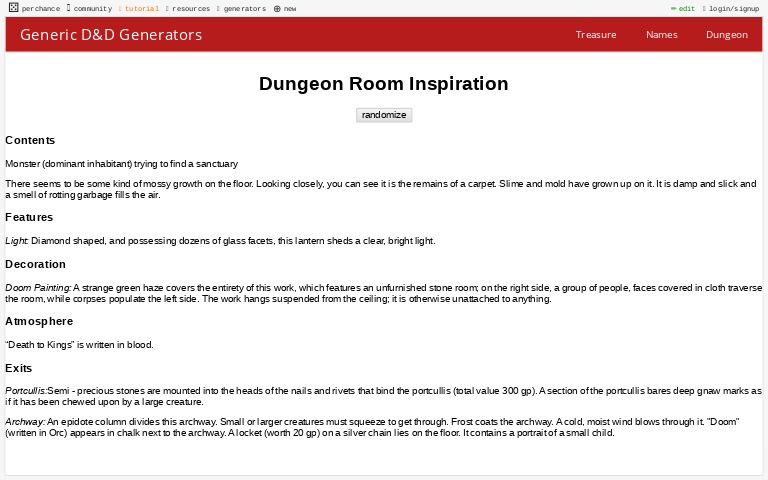 Dungeon Room Inspiration ― Perchance Generator