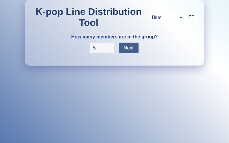 K-pop Line Distribution Tool ― Perchance Generator