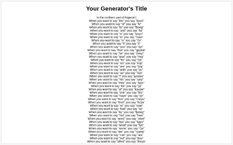 Minimal Perchance Generator