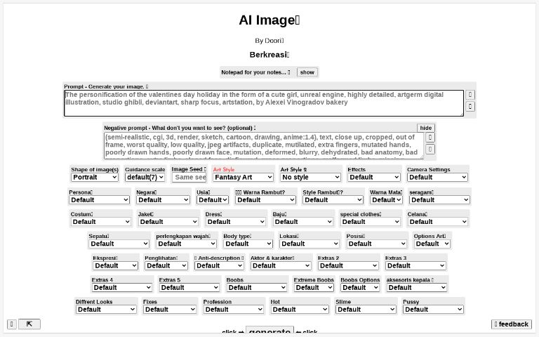 AI Image🌅 ― Perchance Generator