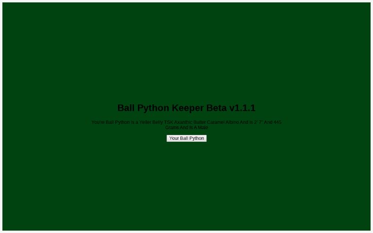 Ball Python Keeper Beta v1.1.1 ― Perchance Generator