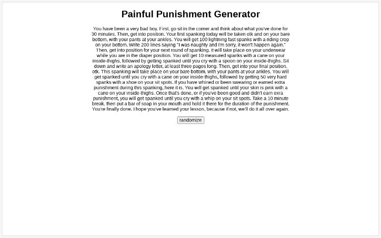 Painful Punishment Generator