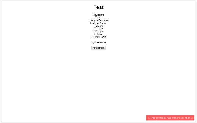 Test ― Perchance Generator