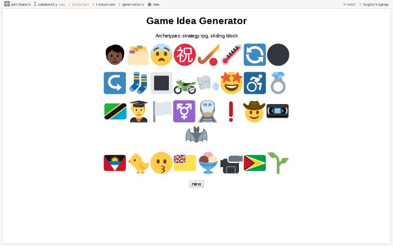 Game Idea Generator ― Perchance