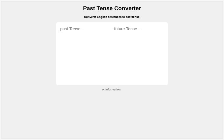 past tense converter perchance generator