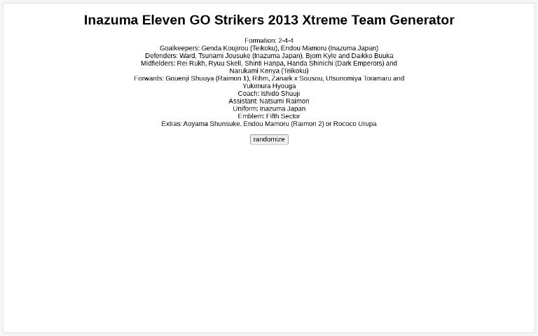 Inazuma Eleven GO Strikers 2013 Xtreme
